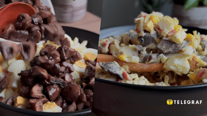 Крабовий салат із грибами