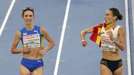 Людмила Оляновська випереджає іспанку на фініші