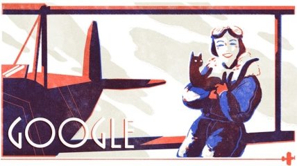 Google посвятил "дудл" 107-летию со дня рождения Джин Баттен