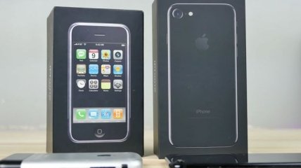 Сравнение iPhone 2G и iPhone 7