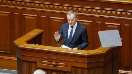 Президент Европейского совета выступил в Раде на украинском языке