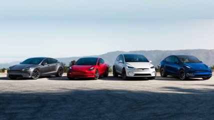 Автомобілі Tesla моделей S, 3, X та Y