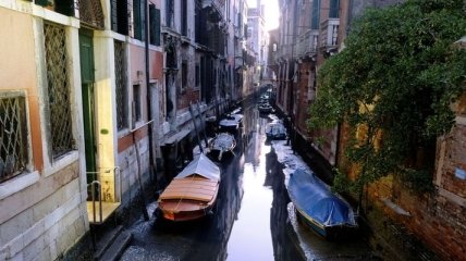 Каналы Венеции почти полностью пересохли (Видео)
