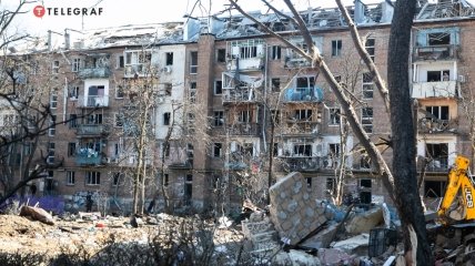 Последствия обстрелов в Киеве