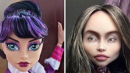 Художница показала, какой будет кукла, если сделать ей реалистичный макияж (Фото)