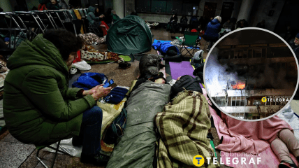 Метро во время атаки на Киев