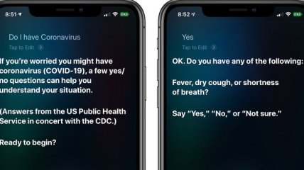 Apple обучила Siri выявлять коронавирусную инфекцию у человека