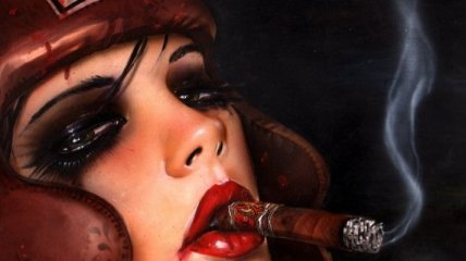 Необычное вдохновение: курящие девушки на картинах (Фото)