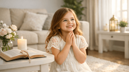 Девочка молится
