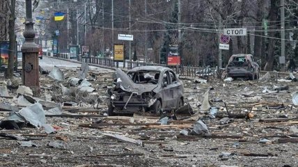 Харьков после очередного обстрела российских оккупантов