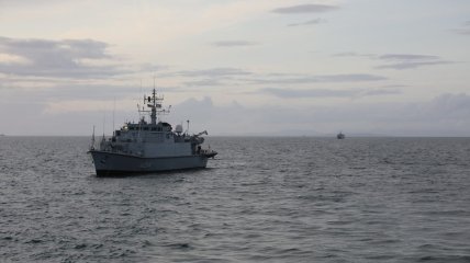 Украинский корабль во время учений в Британии