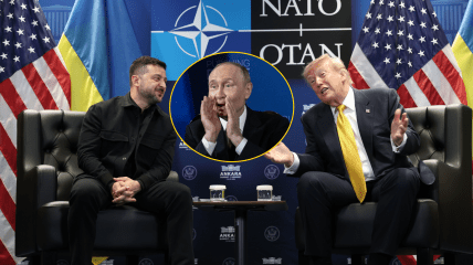 Владимир Зеленский, Владимир Путин и Дональд Трамп
