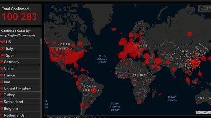 Число заболевших превысило 1 миллион 100 тысяч: карта распространения коронавируса