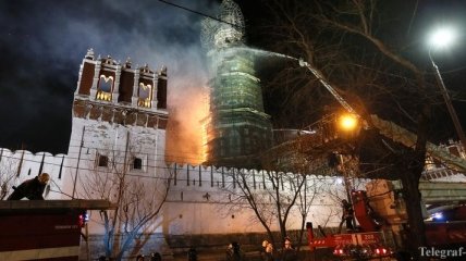 Пожар в Новодевичьем монастыре потушили