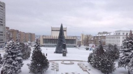 В Луганске установили новогоднюю елку