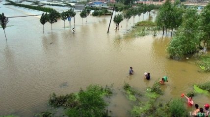 Река Янцзы в Китае затопила десятки населенных пунктов
