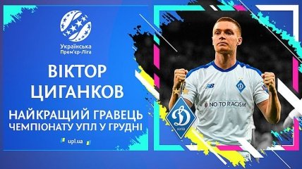 Цыганков - лучший футболист чемпионата Украины в декабре