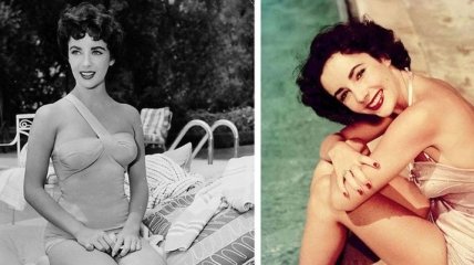 Великолепная Элизабет Тейлор в модных купальниках 1940-50х годов (Фото)