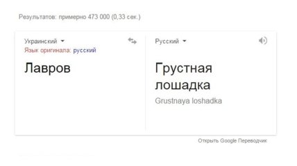 Google Translate: Лавров - грустная лошадка 