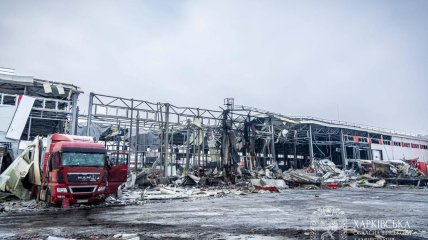 Уничтоженный терминал Новой почты