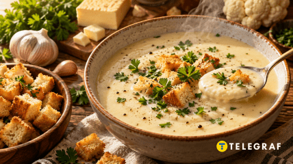 Овочевий крем-суп з сухариками