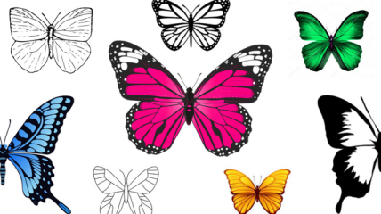 Раскраски A4 для детей: бабочки