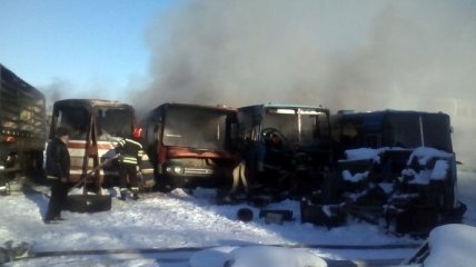 В Луганской области горели автобусы 