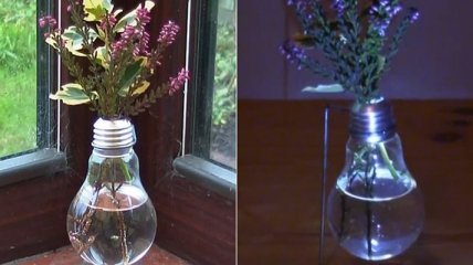 Как сделать изящную вазу из старой лампочки?