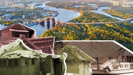 На острове достаточно незаконных временных построек. Фото Коллаж "Телеграфа"