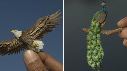 Индийские художники создают удивительные скульптуры птиц с обычной бумаги (Фото)