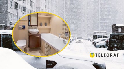 Засніжене місто, ванна кімната