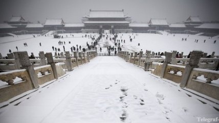 Снегопад привел к закрытию автомагистралей в Китае