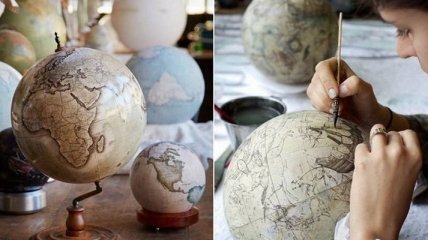 Как рождается мир: интересные снимки из мастерской, где рисуют глобусы (Фото)