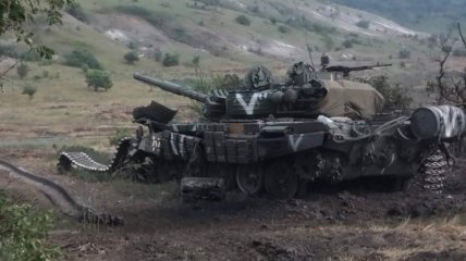 Уничтоженный танк россиян в Украине