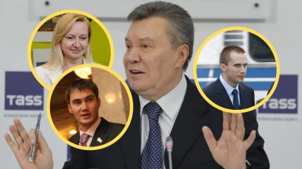 Виктор Янукович, его любовница и два сына — Виктор и Александр