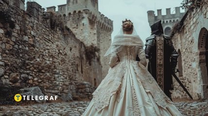 Торжественная свадебная процессия в средневековом городе (фото создано с помощью ИИ)