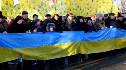 В Краматорске отметили День Соборности митингом и "цепью единства"