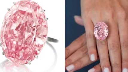 С аукциона за рекордную сумму продали крупнейший розовый бриллиант