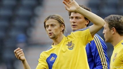 Анатолий Тимощук благодарит болельщиков сборной Украины