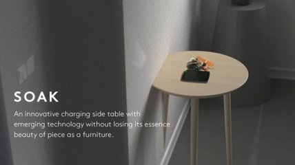 Создан дизайнерский столик с беспроводной зарядкой для гаджетов