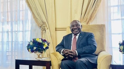 Один из инициаторов африканского "мирного плана" - президент ЮАР Сирил Рамафоса