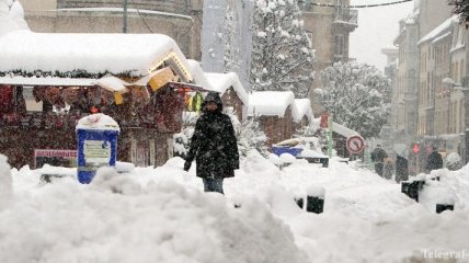 Во Франции из-за снегопадов объявлен "оранжевый" уровень тревоги
