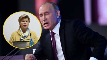 Владимир Путин и министр иностранных дел Латвии Байба Браже