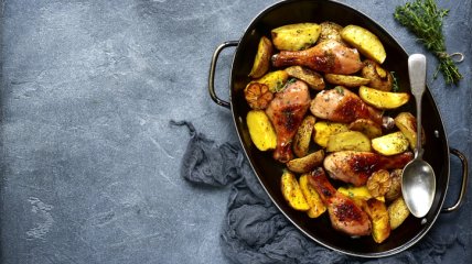 Запеченное мясо с картофелем и перцем «Лондонское»