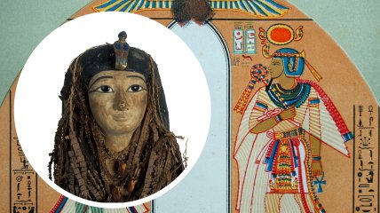 Лицо Аменхотепа покрывала деревянная маска