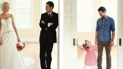 Отец с дочерью воссоздали свадебные фотографии после смерти мамы (Фото)