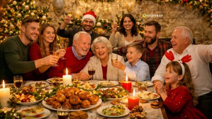 Празднование Нового года в кругу родных