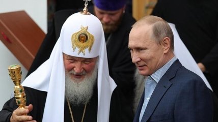 Глава РПЦ Кирилл в компании владимира путина