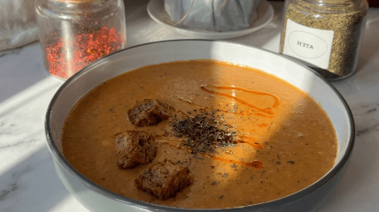 Суп с чечевицей, булгуром и рисом