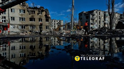 Разрушенный дом в Харькове